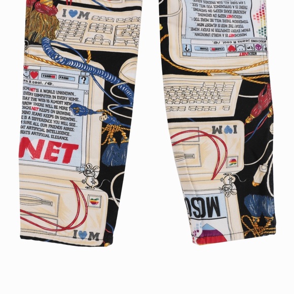 MOSCHINO Vintage 1995 “MoschiNET” Apple Computer High Waist Skinny Jeans size 28 - Picture 7 of 15